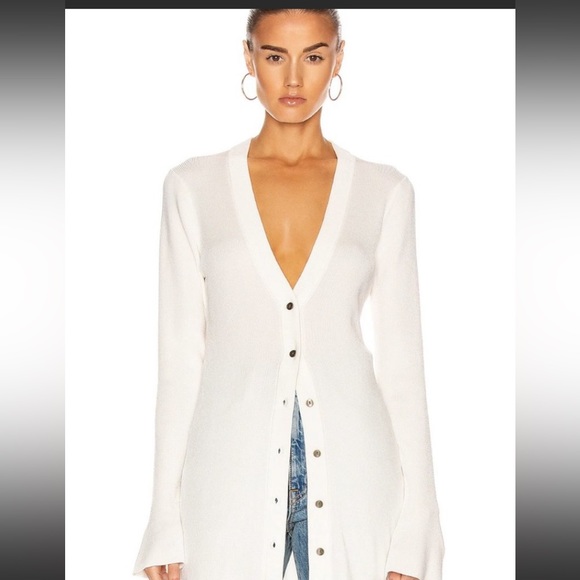 L’AGENCE Lucas white summer cardigan small - Picture 7 of 7